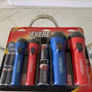 Eveready Red and Blue Flashlight Set of 4